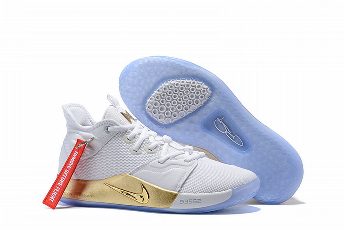 Nike PG 3 Men Shoes White Gold